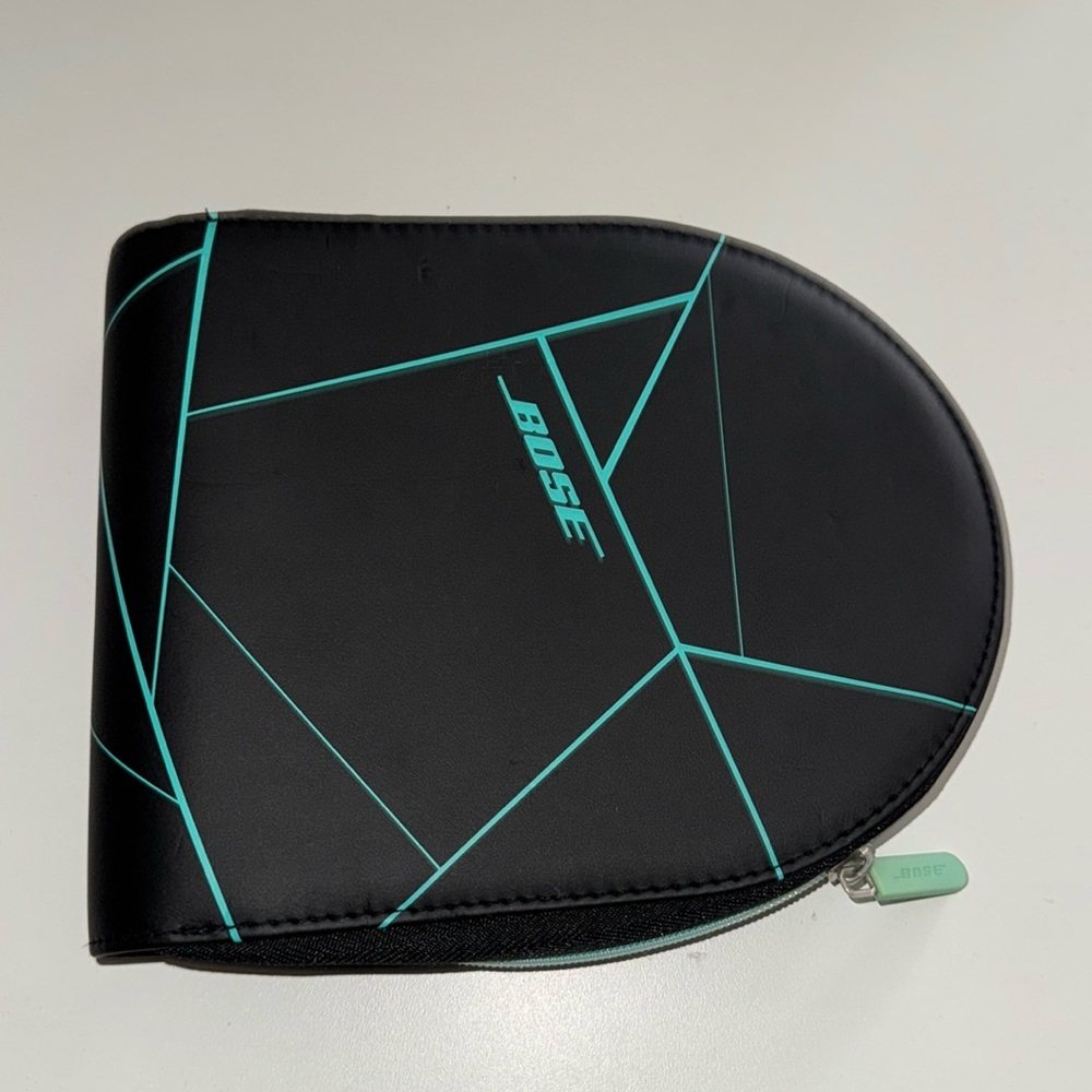 Bose Headphone Case Freestyle Blue Teal Zipper Vintage Retro 80s